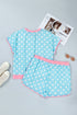 Polka Dot Contrast Trim Active Two Piece Short Set