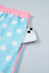 Polka Dot Contrast Trim Active Two Piece Short Set
