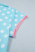 Polka Dot Contrast Trim Active Two Piece Short Set