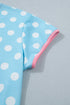 Polka Dot Contrast Trim Casual Short Set