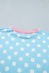 Polka Dot Contrast Trim Casual Short Set