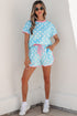 Polka Dot Contrast Trim Casual Short Set