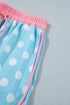 Polka Dot Contrast Trim Casual Short Set