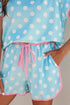 Polka Dot Contrast Trim Casual Short Set