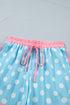 Polka Dot Contrast Trim Casual Short Set