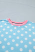 Polka Dot Contrast Trim Casual Short Set