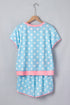 Polka Dot Contrast Trim Casual Short Set