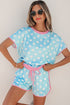 Polka Dot Contrast Trim Casual Short Set
