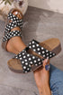 Polka Dot Cross Band Soft Platform Slip On Slippers