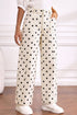 Polka Dot Curved Seam Ankle Barrel Leg Denim Jeans