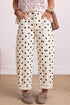 Polka Dot Curved Seam Ankle Barrel Leg Denim Jeans