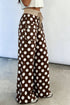 Polka Dot Drawstring Pocketed Wide Leg Pants