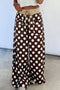 Polka Dot Drawstring Pocketed Wide Leg Pants