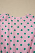 Polka Dot Drawstring Tiered Ruffle Sleeve Babydoll Blouse