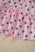 Polka Dot Drawstring Tiered Ruffle Sleeve Babydoll Blouse