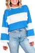 Polka Dot Drop Shoulder Long Sleeve Retro Inspired Top