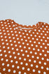 Polka Dot Dropped Shoulder Tee Matching Loungewear Set