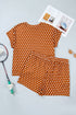 Polka Dot Dropped Shoulder Tee Matching Loungewear Set