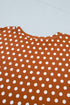 Polka Dot Dropped Shoulder Tee Matching Loungewear Set