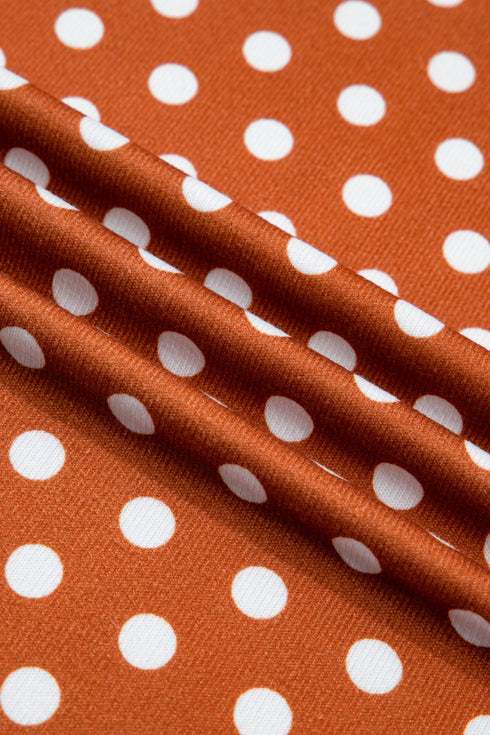 Polka Dot Dropped Shoulder Tee Matching Loungewear Set