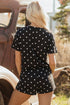 Polka Dot Exposed Seam Loose Tee Drawstring Short Set