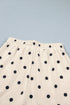 Polka Dot Exposed Seam Loose Tee Drawstring Short Set