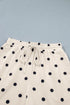 Polka Dot Exposed Seam Loose Tee Drawstring Short Set