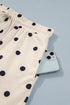 Polka Dot Exposed Seam Loose Tee Drawstring Short Set