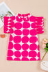 Polka Dot Frilled Collar Flutter Sleeve Blouse