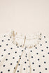 Polka Dot Frilled Stand Collar Lantern Sleeve Blouse