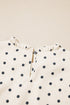 Polka Dot Frilled Stand Collar Lantern Sleeve Blouse