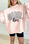Polka Dot Game Day Slogan Baggy Mock Neck Sweatshirt