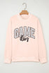 Polka Dot Game Day Slogan Baggy Mock Neck Sweatshirt