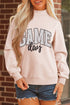 Polka Dot Game Day Slogan Baggy Mock Neck Sweatshirt