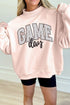 Polka Dot Game Day Slogan Baggy Mock Neck Sweatshirt