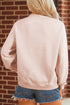 Polka Dot Game Day Slogan Baggy Mock Neck Sweatshirt