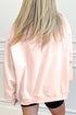 Polka Dot Game Day Slogan Baggy Mock Neck Sweatshirt
