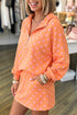 Polka Dot Hooded Long Sleeve Top Coordinated Mini Skort Set