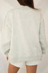 Polka Dot Letter Applique Loose Long Sleeve Pullover Sweatshirt