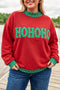 Polka Dot Letter Patchwork Mock Neck Sweatshirt