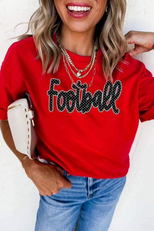 Polka Dot Letter Print Graphic T Shirt