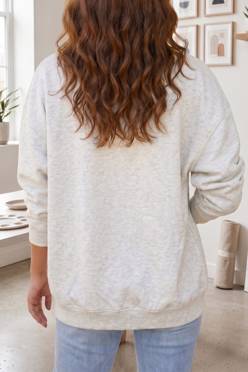 Polka Dot Lettering Graphic Open Front Sweatshirt