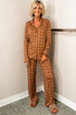 Polka Dot Long Sleeve Button Down Wide Leg Pajama Set