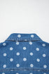 Polka Dot Long Sleeve Collar Shift Tunic Denim Jacket