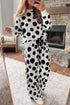 Polka Dot Long Sleeve Drawstring Relaxed Pant Set