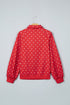 Polka Dot Metal Button Collar Pullover Sweatshirt