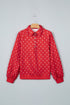 Polka Dot Metal Button Collar Pullover Sweatshirt