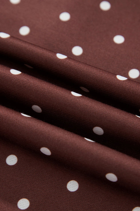 Polka Dot Metal Button Collared Pullover Sweatshirt