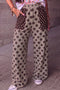 Polka Dot Paneled Patch Pocket Elastic Waist Shift Pants
