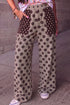 Polka Dot Paneled Patch Pocket Elastic Waist Shift Pants